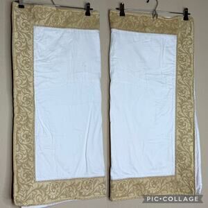 Frette Royal White Gold Filigree 25x25 Italy PillowCover PillowCase Bedding